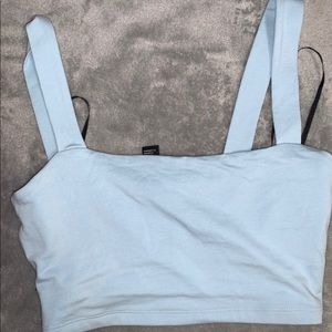 light blue cropped tank